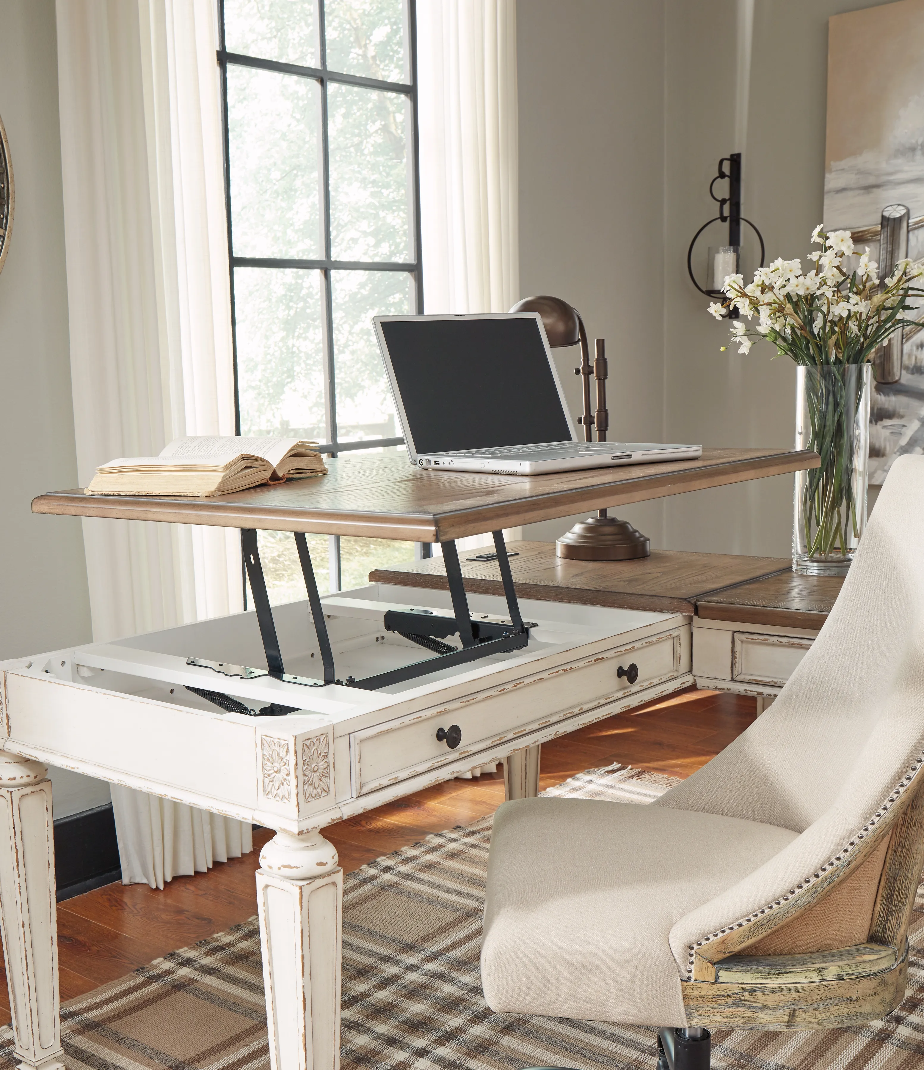 BROOKHAVEN LIFT TOP DESK H743-134 at American Factory Direct