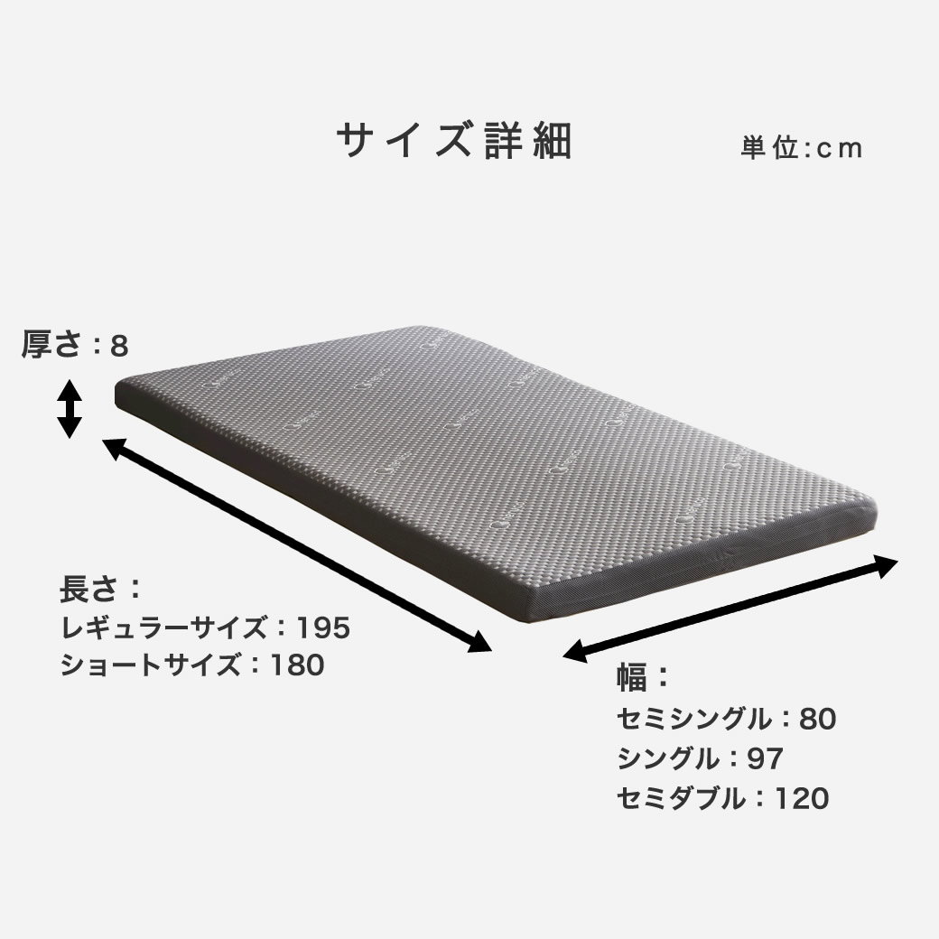 腰をしっかり支える 高反発マットレス セミシングル ウレタン