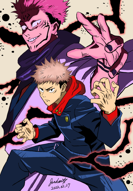 呪術廻戦・虎杖悠仁と両面宿儺 - ibisPaint