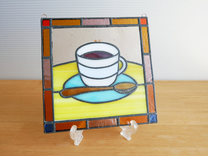 ステンドグラスパネル コーヒー(ii) 15cm | iichi 日々の暮らしを