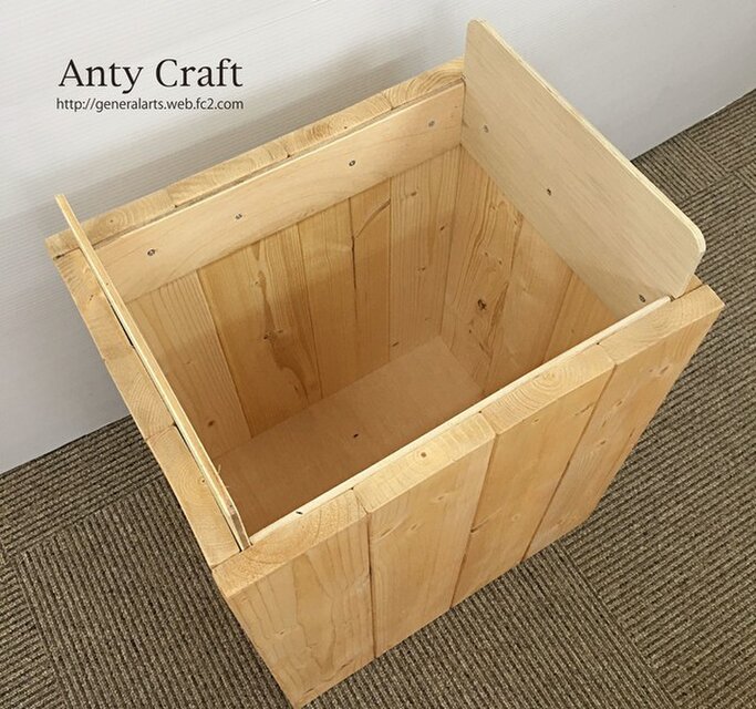 ゴミ箱 45L対応 ハンドメイド アンティーク風ダストボックス LO/W