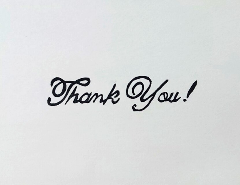 消しゴムはんこ「thank you」持ち手MDF木材厚さ2.5mm | iichi 日々の
