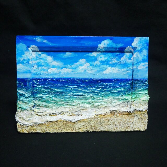 油絵 【夏の海】ミニ絵画 | iichi 日々の暮らしを心地よくする