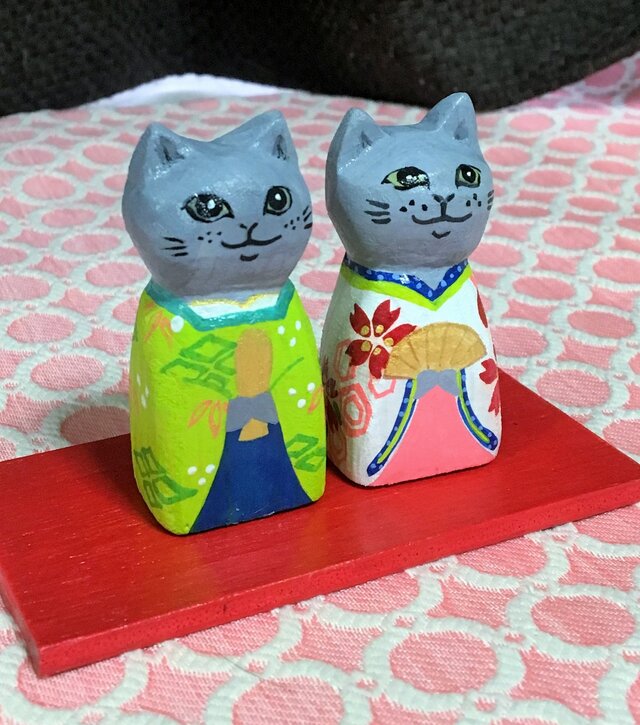 猫雛人形 | iichi 日々の暮らしを心地よくするハンドメイドや