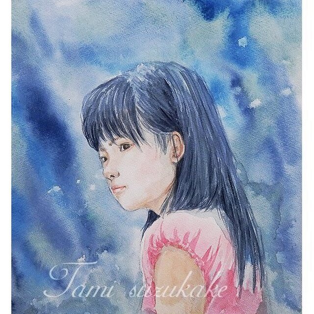 水彩画・原画「少女・思春期」 | iichi 日々の暮らしを心地よくする