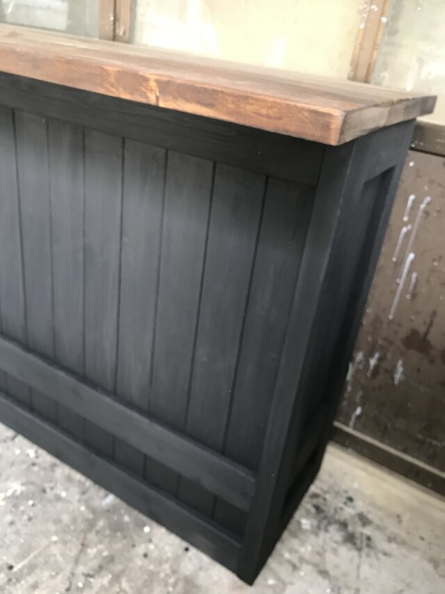 男前家具シリーズ第3弾☆ブラックツートン☆バーカウンターテーブル