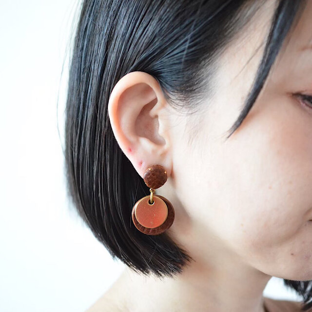 Double Marble~small~【レザーピアス/イヤリング】