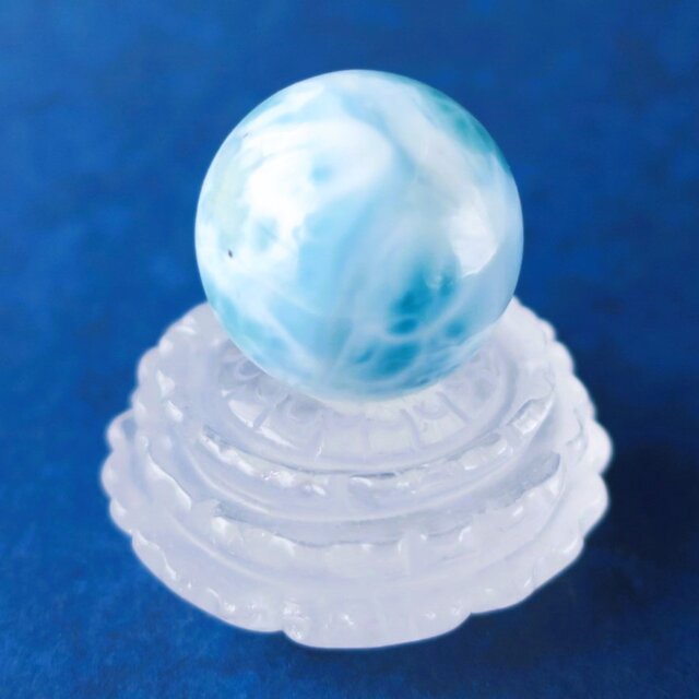ラリマー・スフィア 25mm 天然石 丸玉 置物 コレクション Larimar