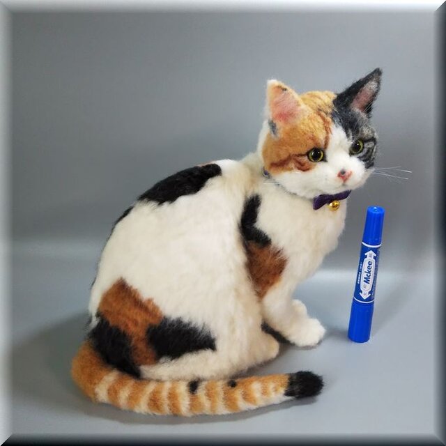 羊毛フェルト 猫 三毛猫 ねこ ネコ 猫フィギュア | iichi 日々の暮らし