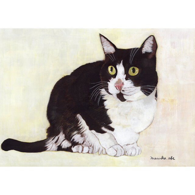 猫イラスト「ウメ7」原画（額縁入り） | iichi 日々の暮らしを心地よく