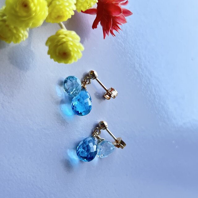 ブルー トパーズ ピアス／イヤリング スイスブルートパーズ スカイ