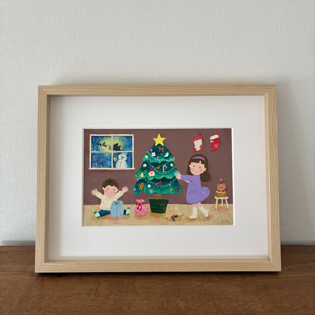 12月の絵｜原画「クリスマス」※額縁入り | iichi 日々の暮らしを