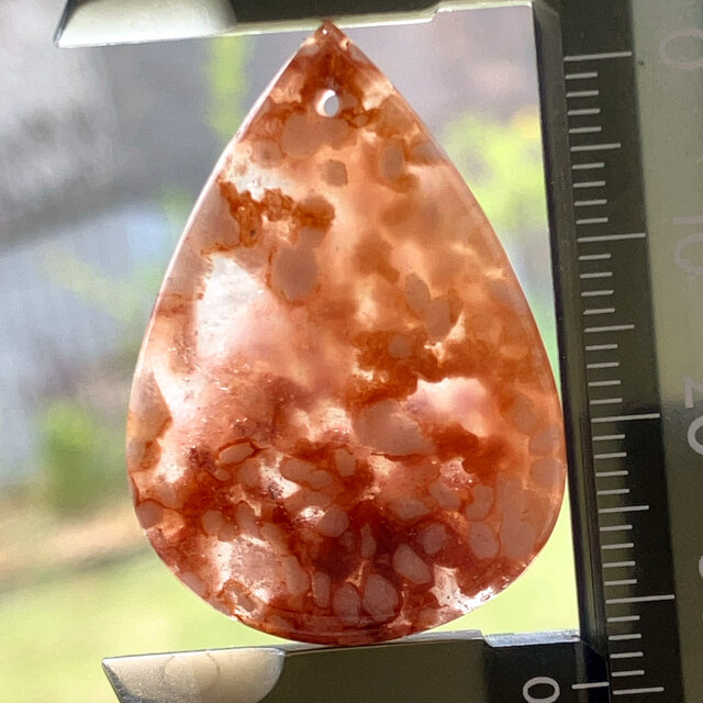 穴あき桜瑪瑙[292] 35x25mm 42Cts 天然石ルース / カボション | iichi