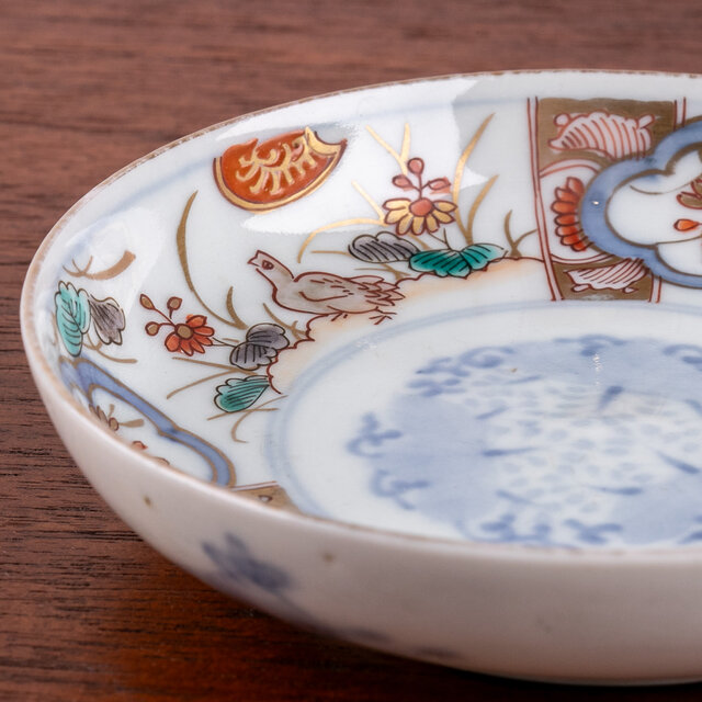 古伊万里 染錦 鶉文四寸皿 明治時代 D75 | iichi 日々の暮らしを