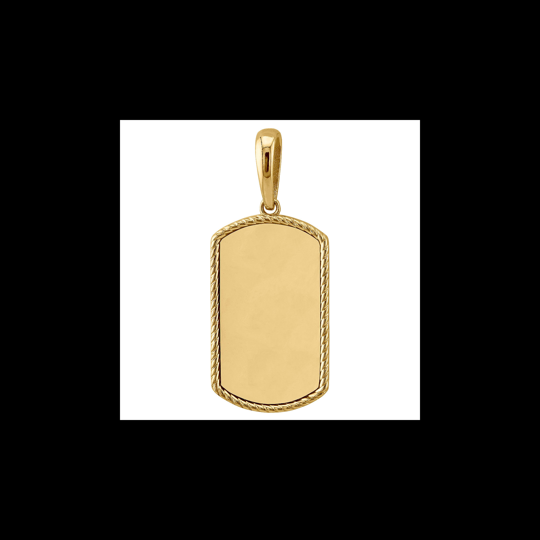 10K or 14K Yellow Gold Customizable Picture Dog Tag Pendant for