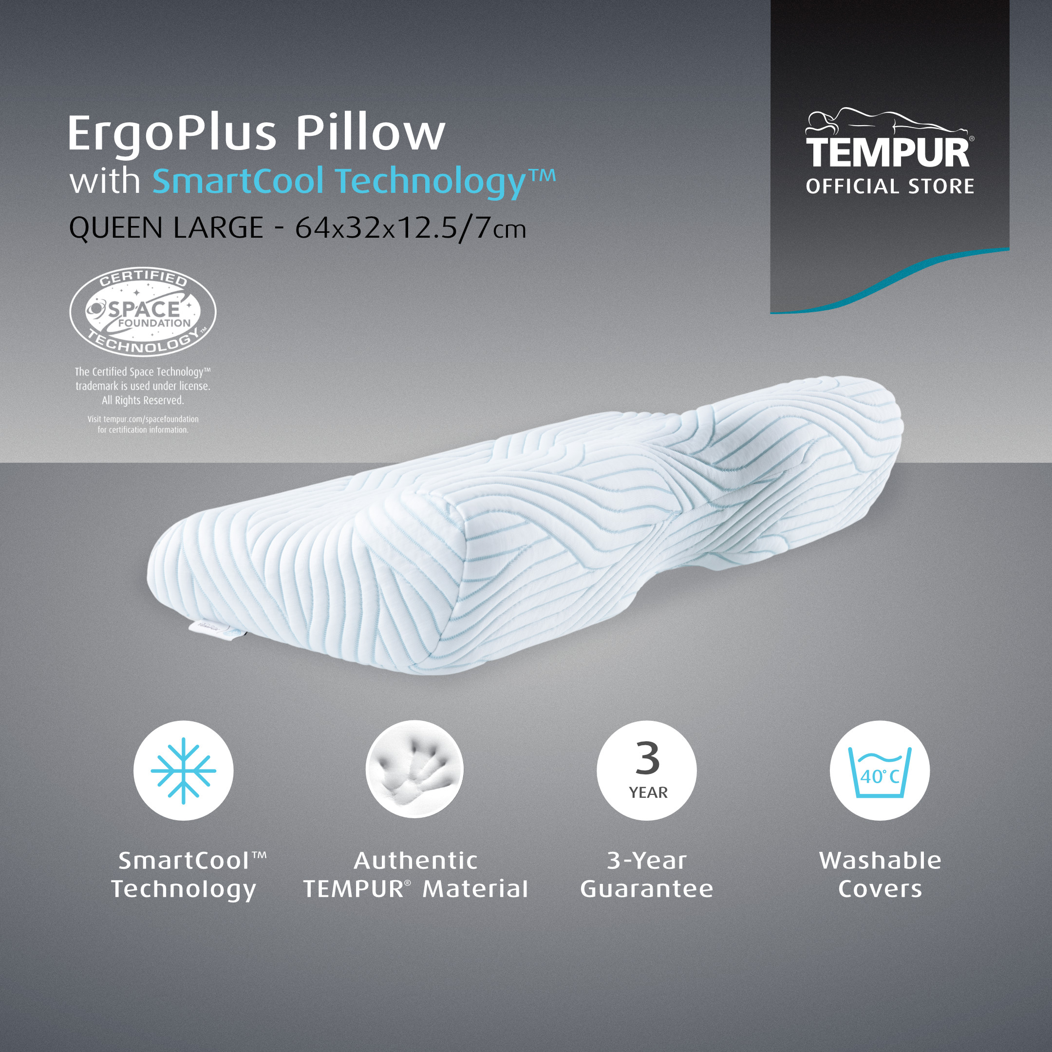 ErgoPlus Pillow with SmartCool Technologyâ„¢ï¸