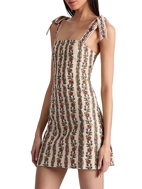 ALICE + OLIVIA Maryann Floral Tie-Strap Minidress | Saks Fifth Avenue
