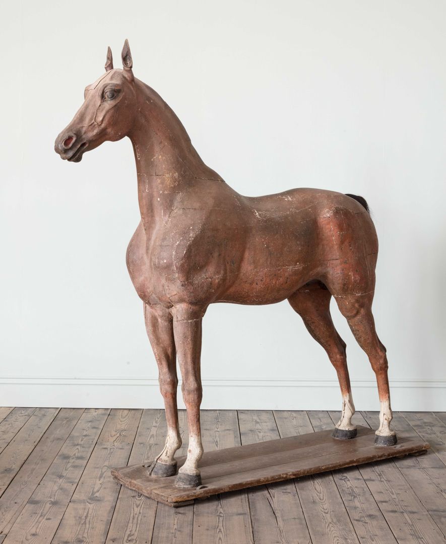 A Late 18th, Early 19th Full Size Wooden Sculpture of a Horse