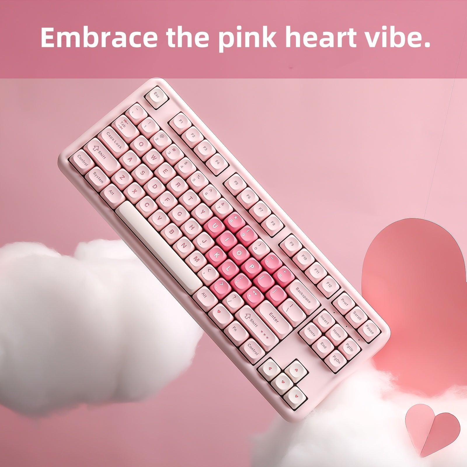 YUNZII B87 in Pink Heart Keyboard: Sweeten Your Workspace