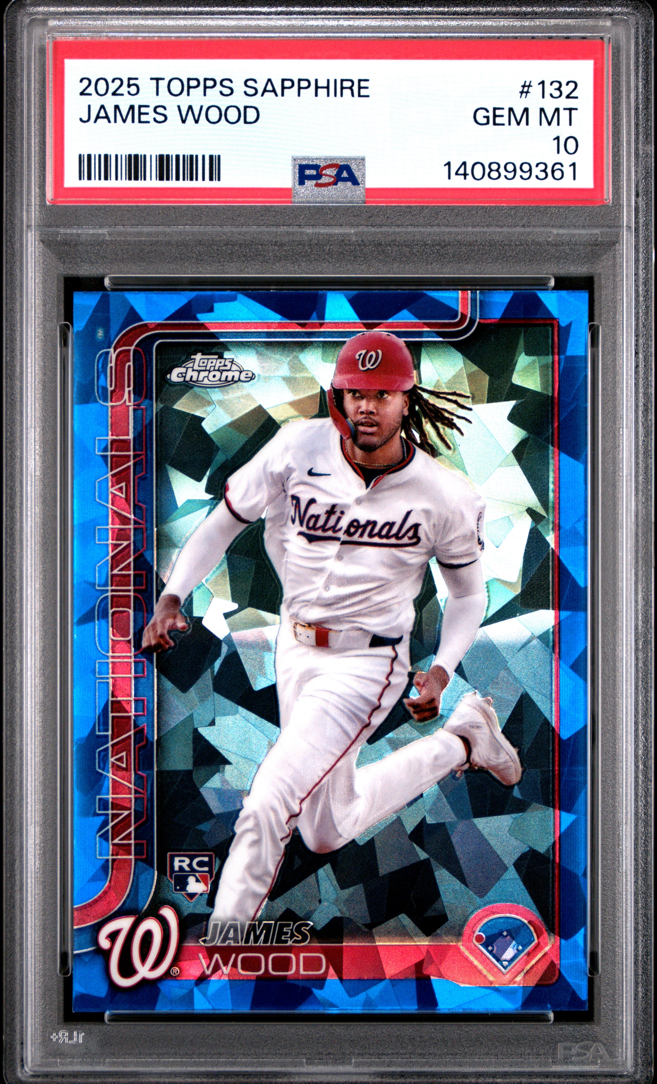 JAMES WOOD | 2025 TOPPS CHROME SAPPHIRE 132 | PSA GEM MT 10