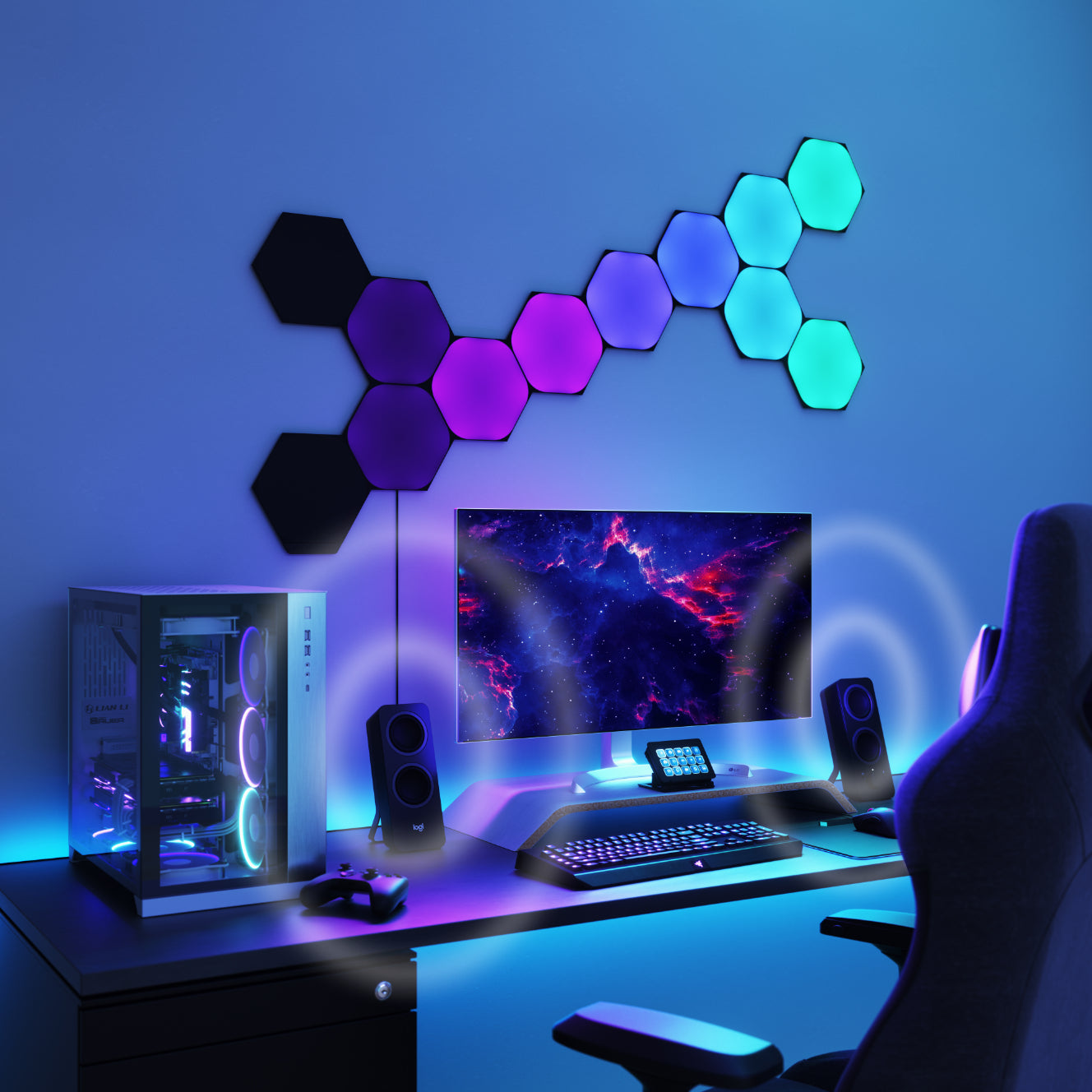 Nanoleaf Shapes ブラックヘキサゴン スターターパック(9枚入り