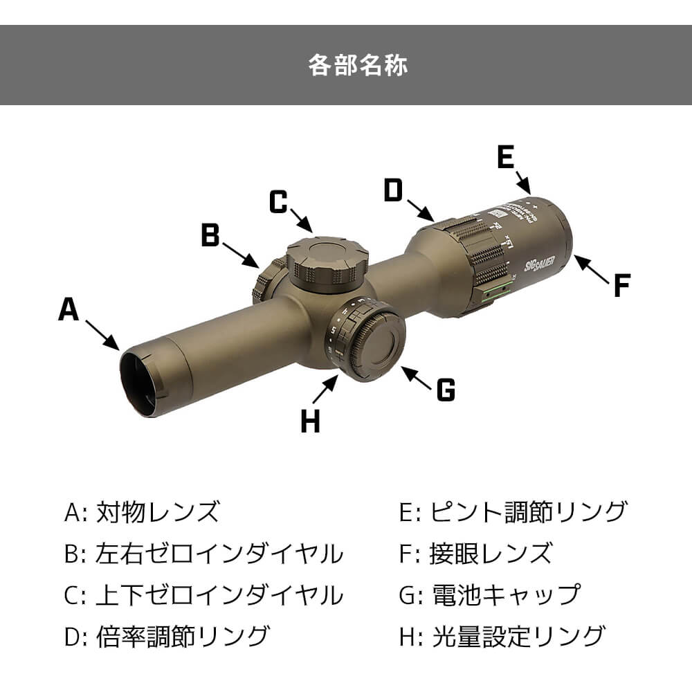 Holy Warrior製 】 SIG SAUER タイプ TANGO 6T DVO 1-6X24mm ショート