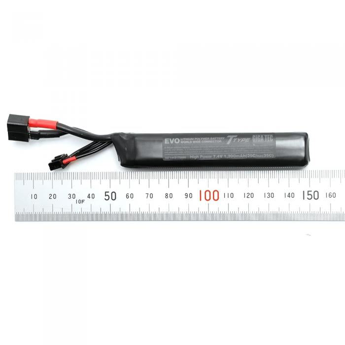 EVOリポバッテリー 7.4V/1200mAh ベクター&ストックパイプイン(T型