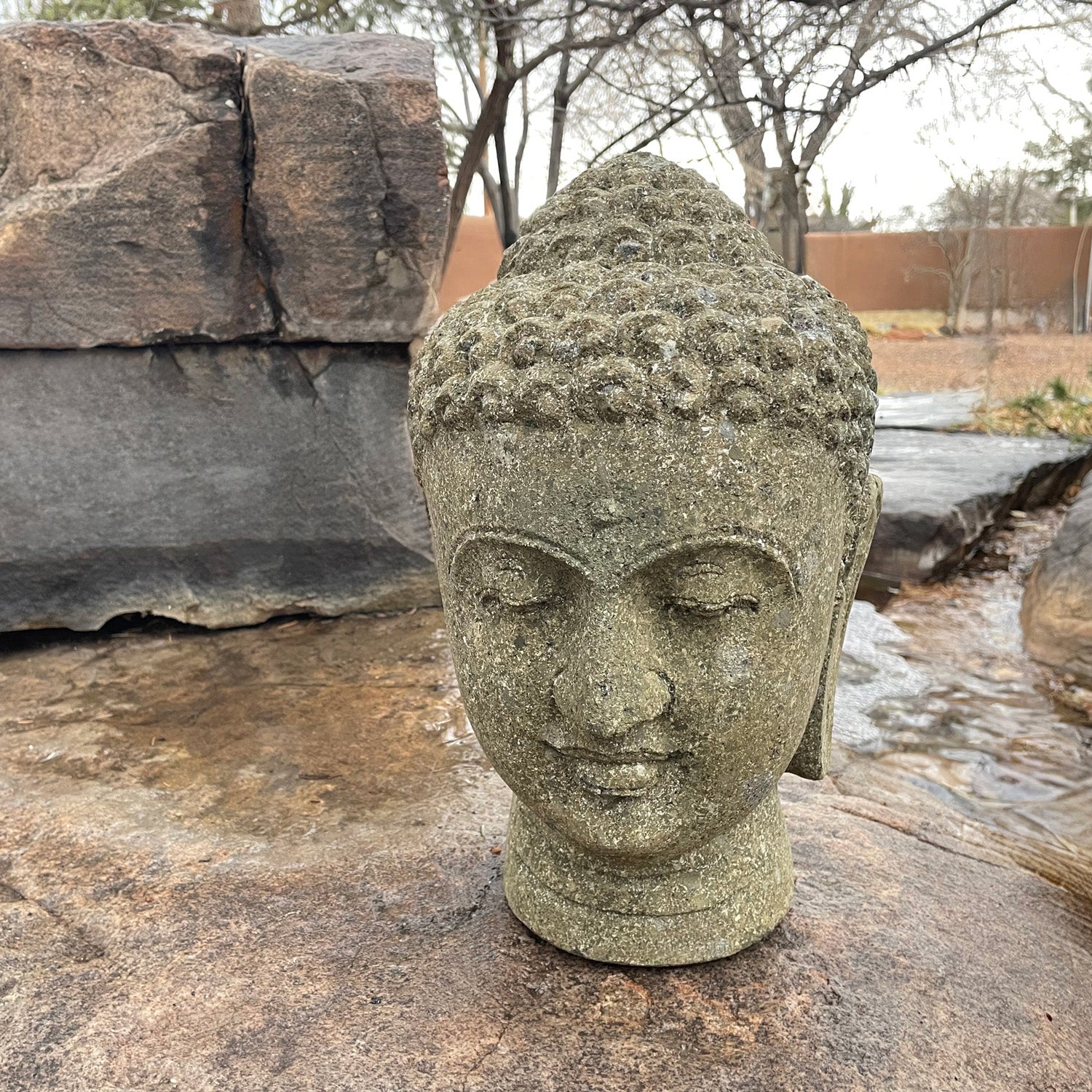 Buddha Head in Verde Basalt – Stone Forest