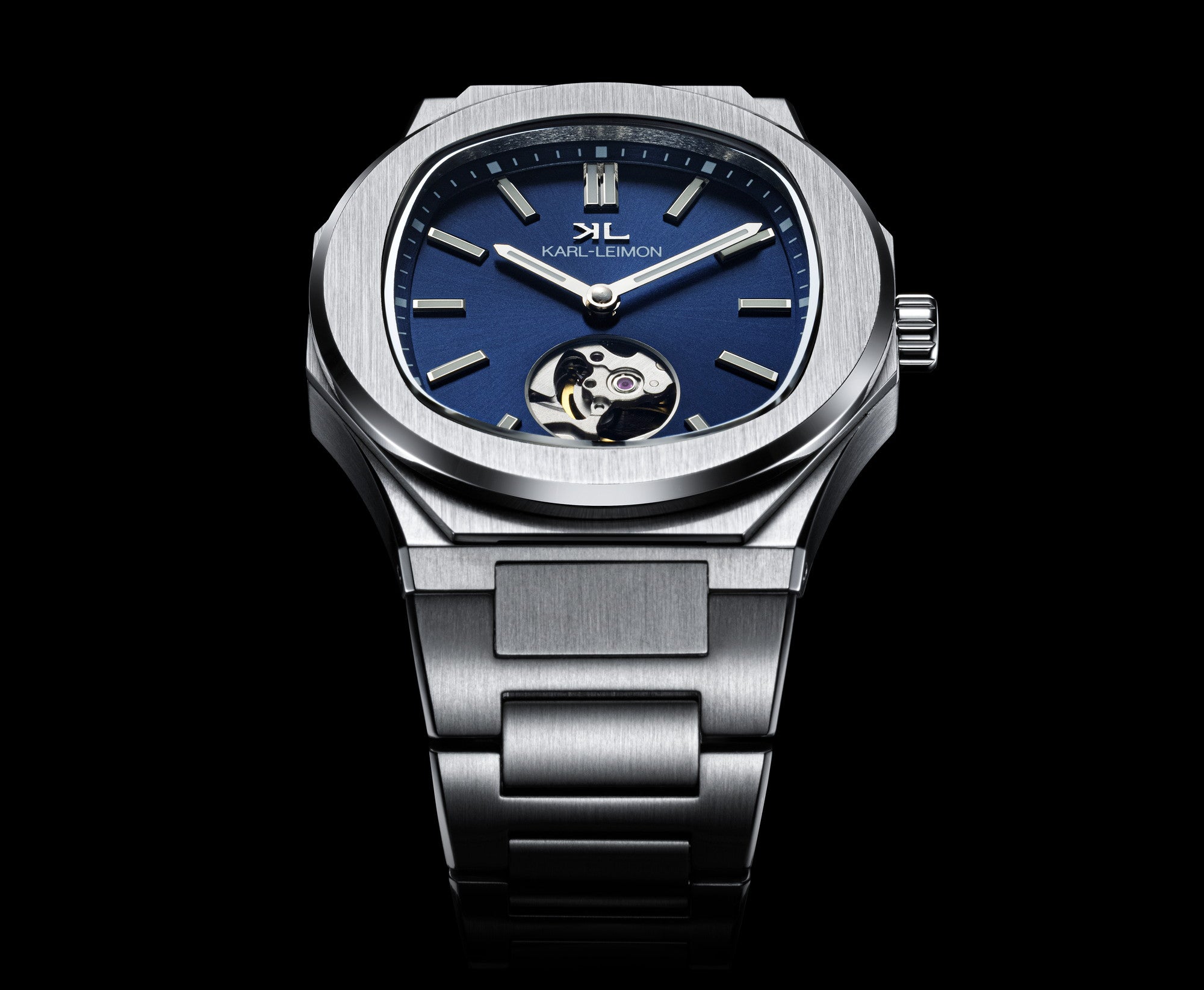 Open Heart Lacquer Black - KARL-LEIMON Watches