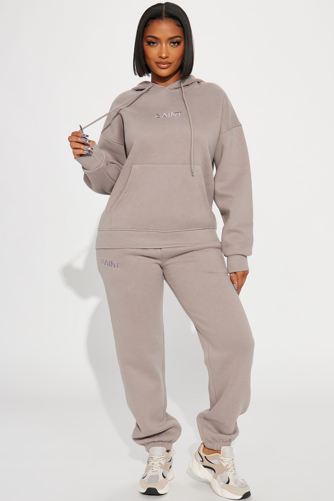 Saint Sweatpant Set - Stone | Fashion Nova
