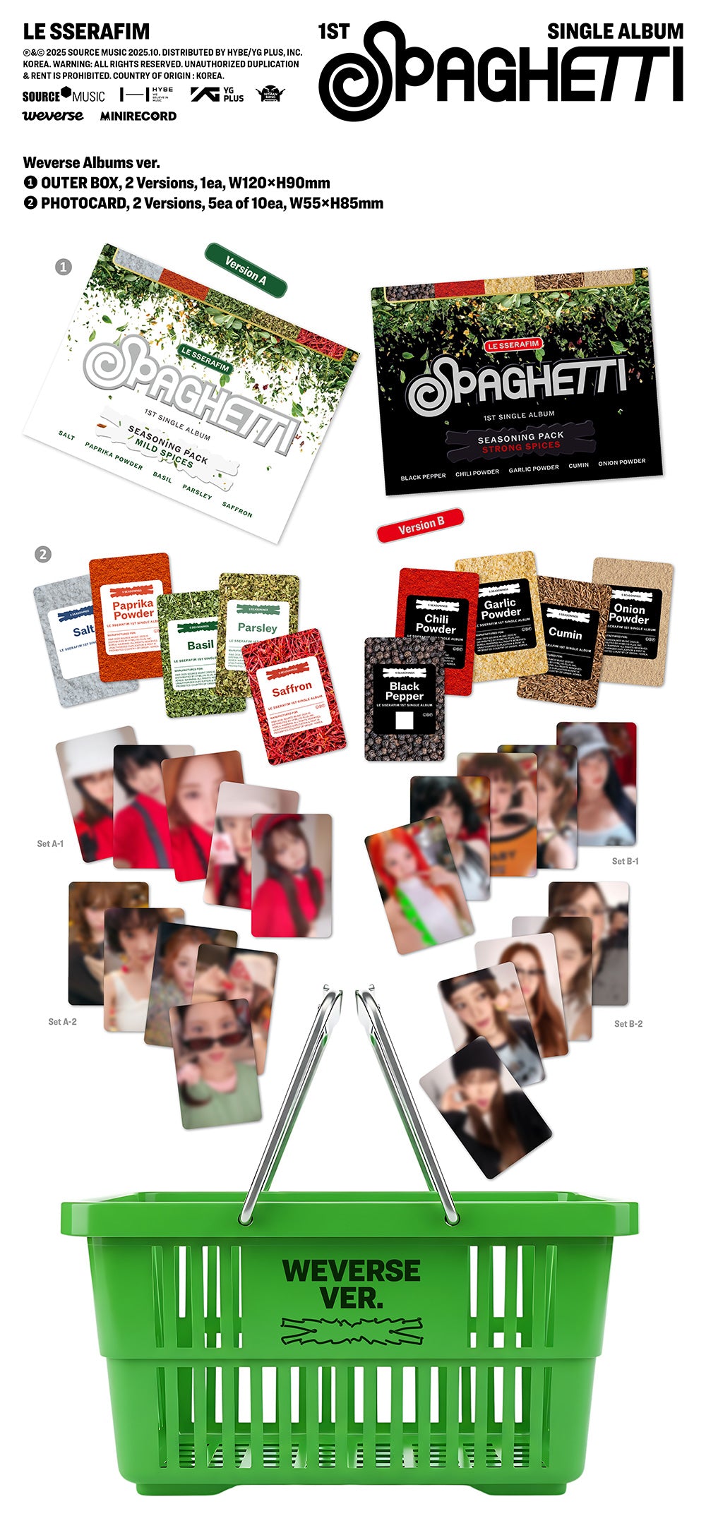 LE SSERAFIM 1ST SINGLE ALBUM - SPAGHETTI (WEVERSE ALBUMS VER