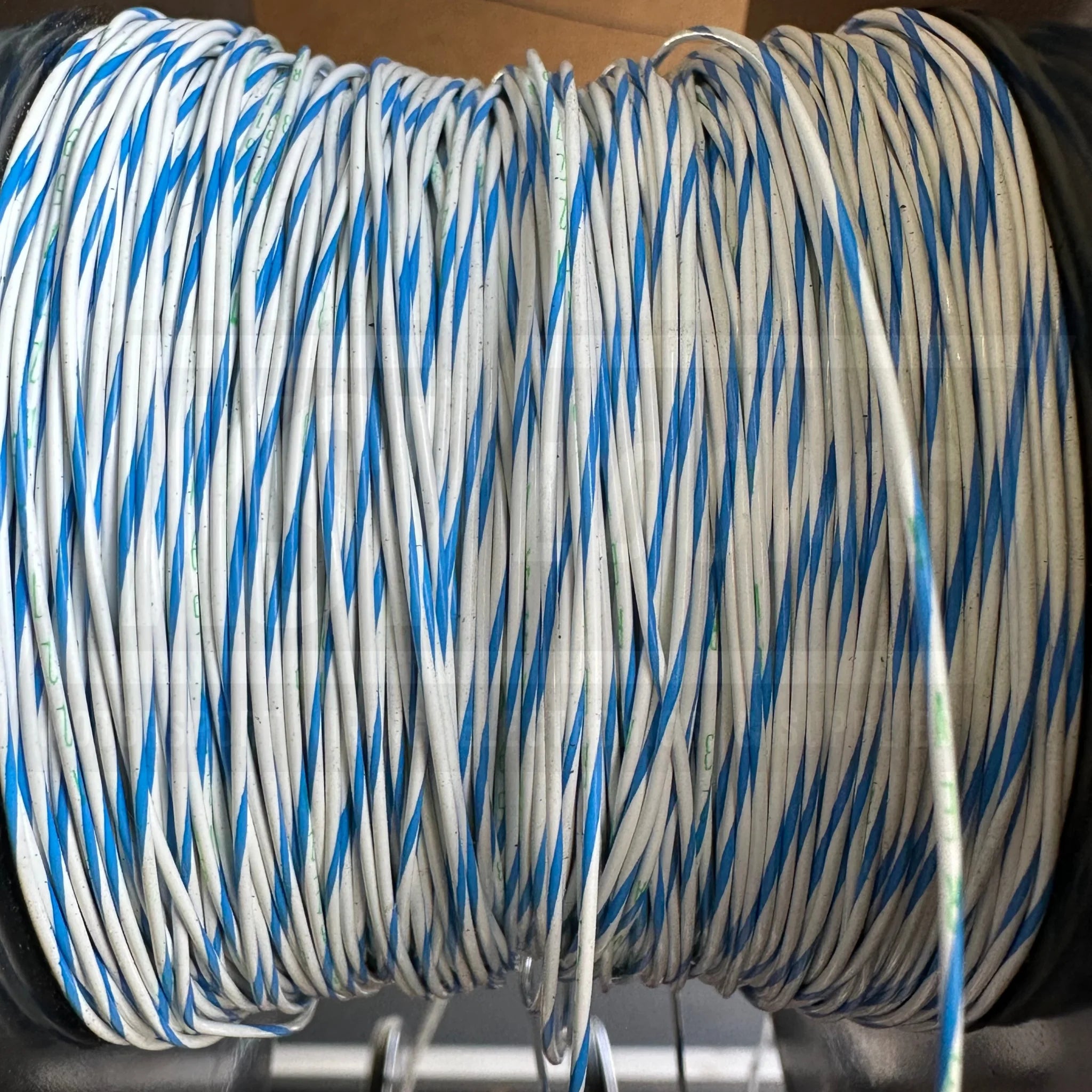 24 AWG White/Blue Striped Tefzel Wire M22759/32-24-96 (cut length