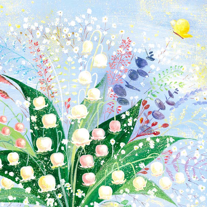 花の絵 すずらん アート 「巡る幸せを花束に」