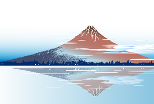 浮世絵風景、逆さ富士山のイラスト素材 [FYI04818259] | ストック