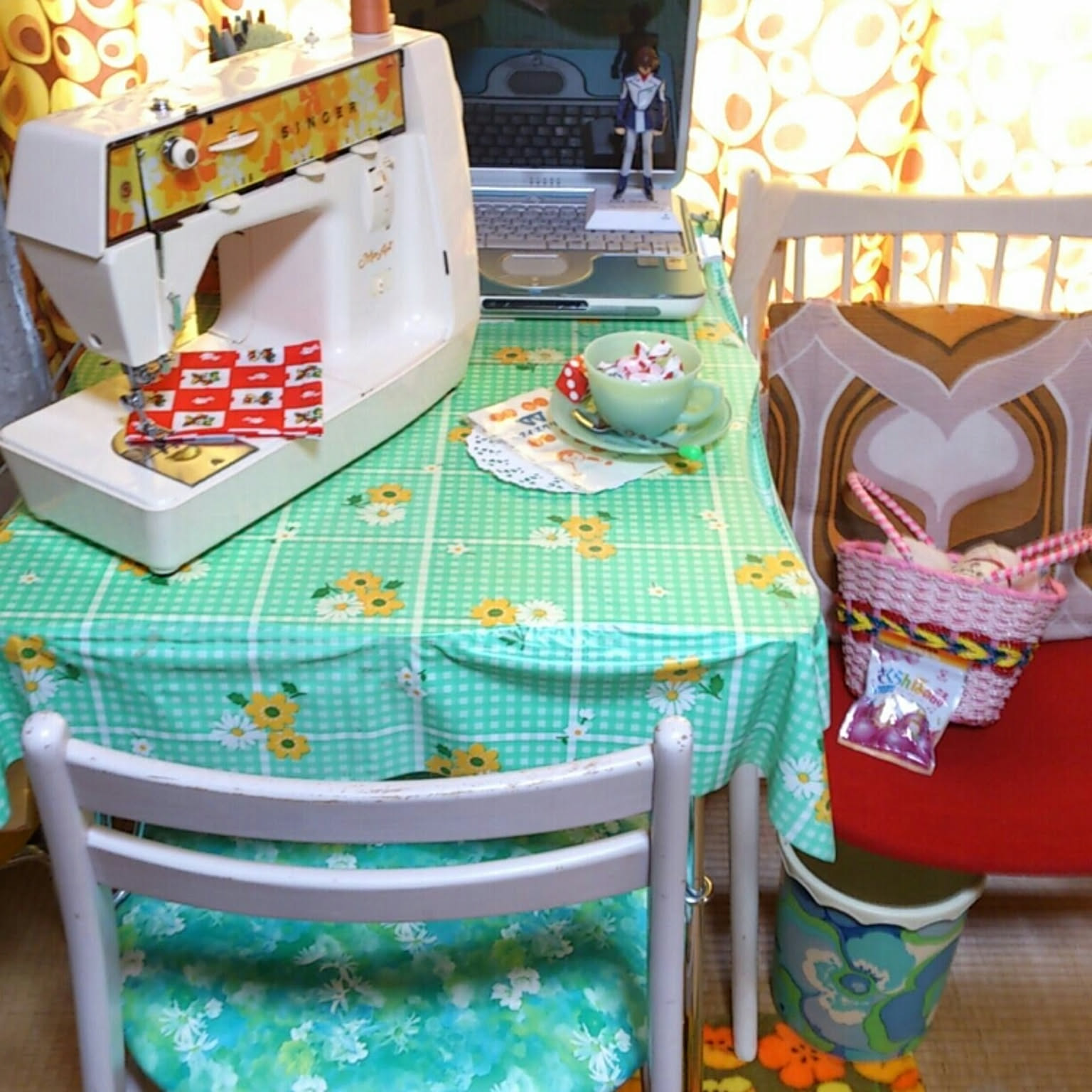 キッチュキッチンKITSCH KITCHENテーブルクロス 昭和レトロポップ希少