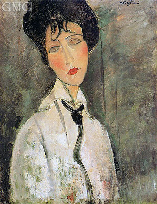 Portrait of a Woman in a Black Tie | Modigliani | Painting
