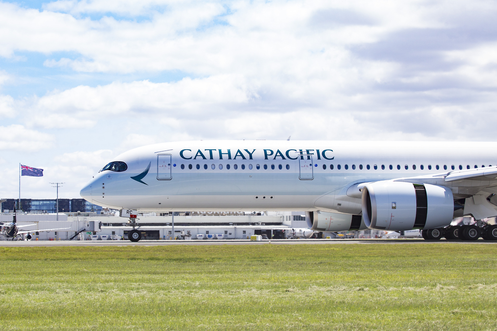 キャセイパシフィック航空 オークランド初飛来となるエアバスA350型機