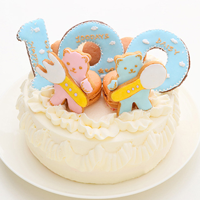 Daisy 100日祝い お食い初めケーキ6号18cm(ブルー)｜お祝い・ギフトの
