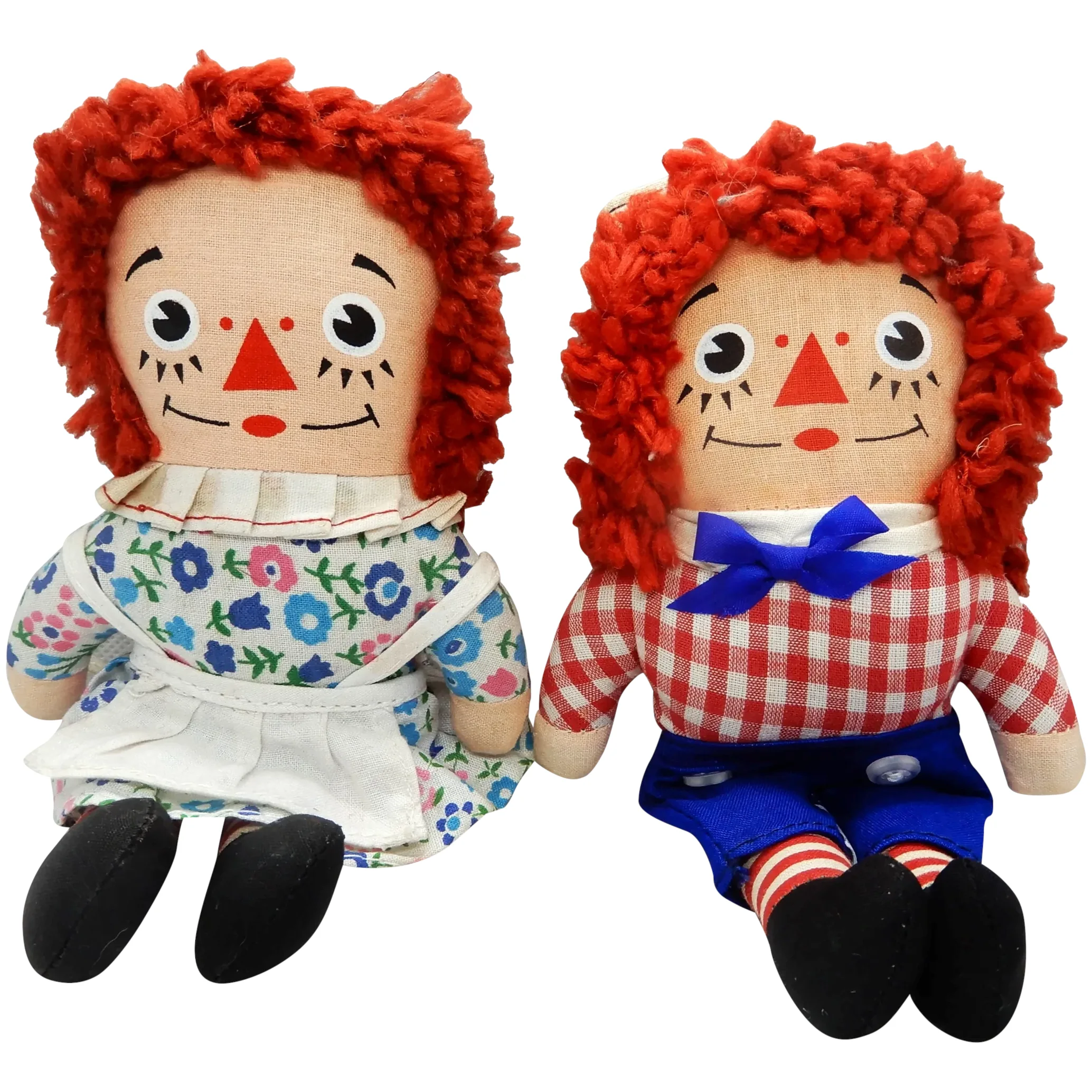 Miniature Knickerbocker Raggedy Ann and Andy Cloth Dolls 7 Inches