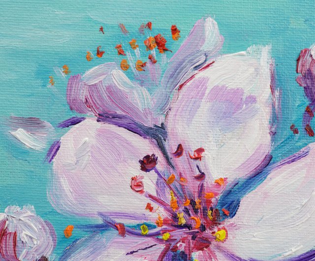 送料無料 10%OFF】ロシア 桜 油絵 桜 オリジナルアート 小花 ウォール