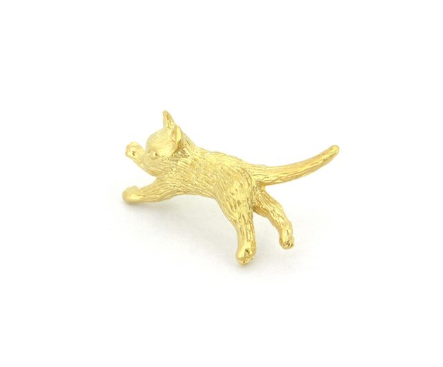 送料無料】タイ ジャンピング キャット ピアス、スターリングシルバー
