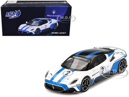 Maserati MC20 #1 Blue with White Stripes and Black Top 