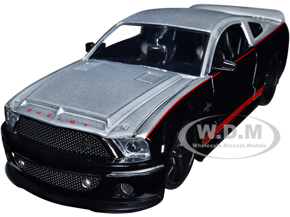 2008 Ford Shelby Mustang GT 500KR Silver and Black with Red
