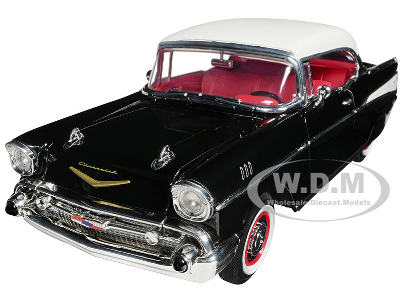1957 CHEVROLET BEL AIR HARDTOP BLACK 1/18 DIECAST MODEL BY ROAD