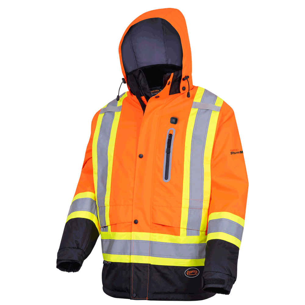 Pioneer 5407 Heated Insulated Safety Jacket - Hi-Vis Orange