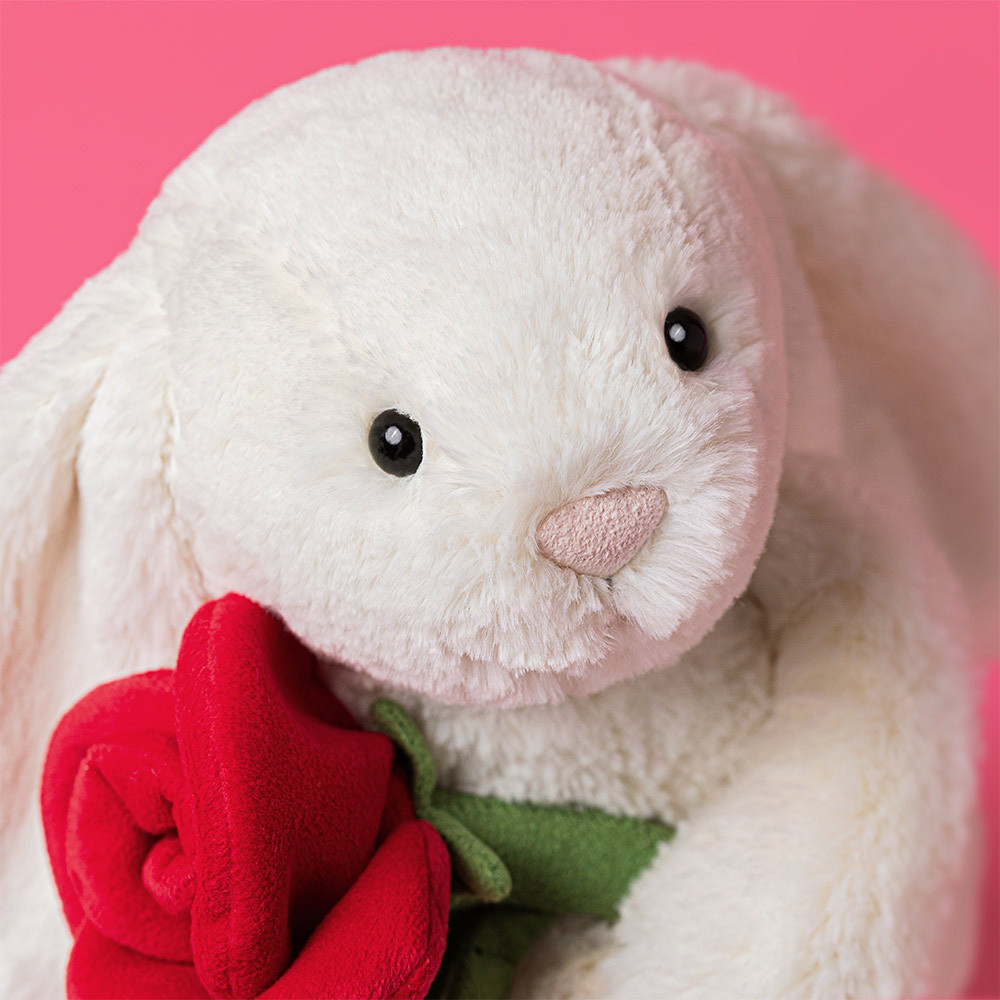 Cream Bunny with Rose - Official Jellycat