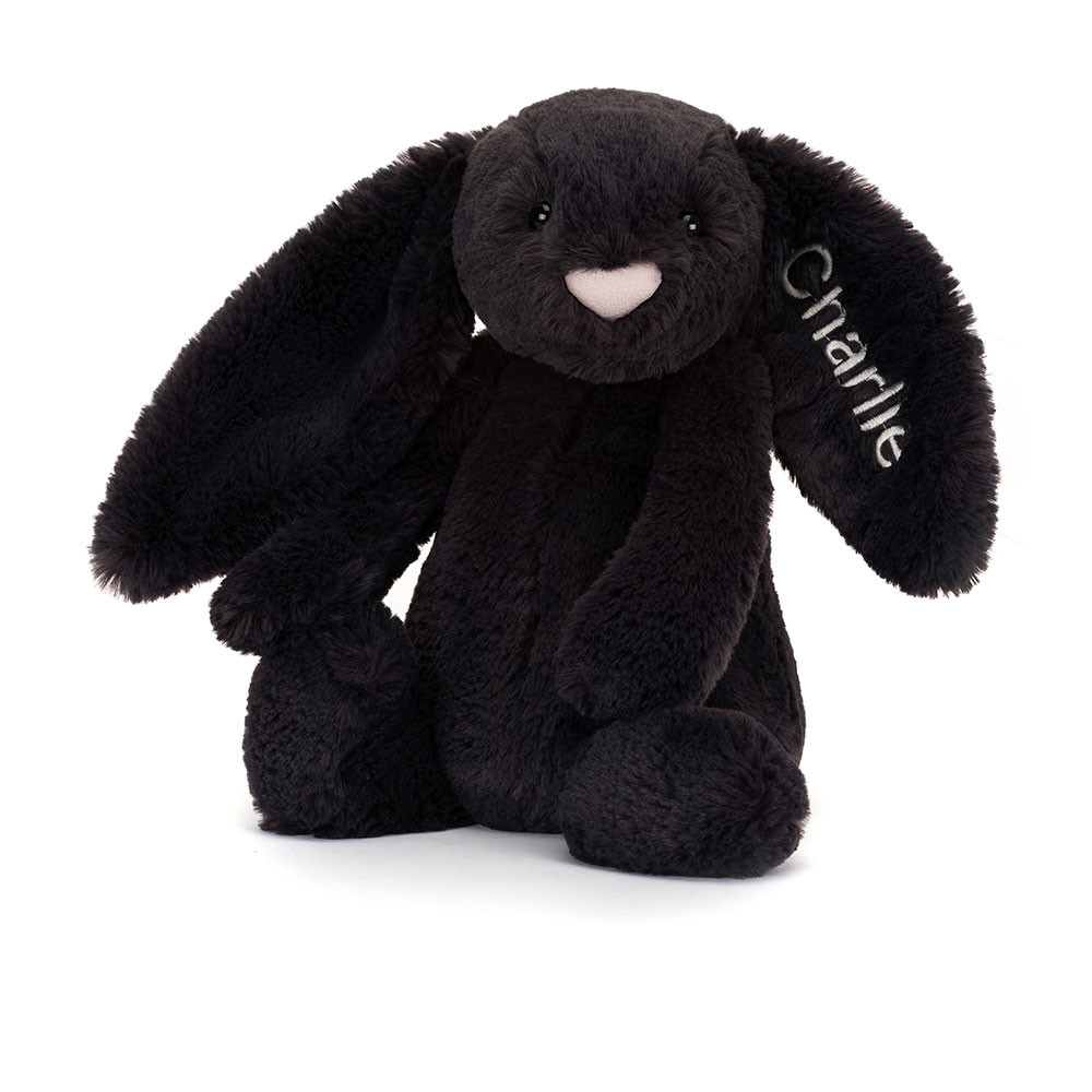 Personalized Bashful Inky Bunny Medium - Official Jellycat
