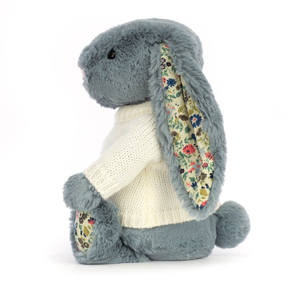 Blossom Dusky Blue Bunny with Personalized Cream Jumper - Official