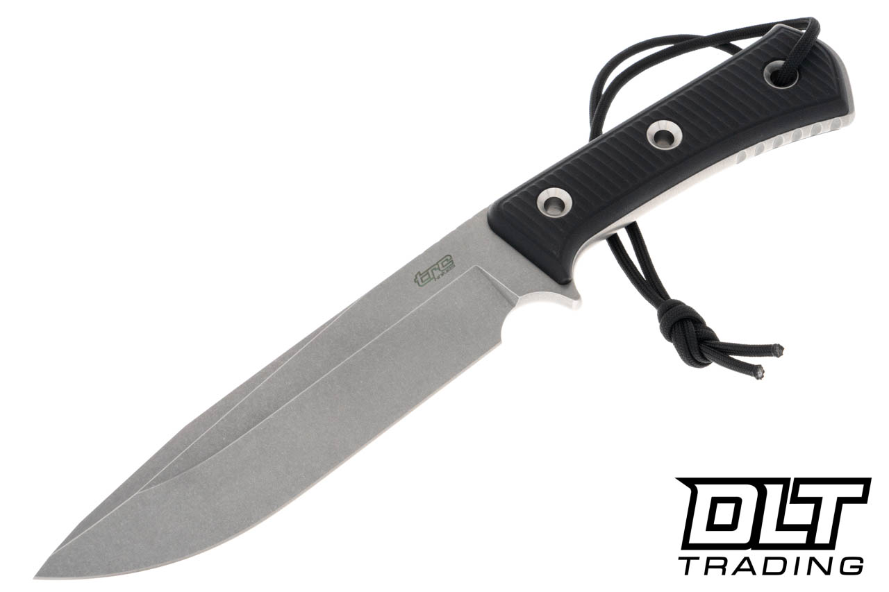 TRC Apocalypse - Stonewashed Elmax - Double Black Canvas Micarta