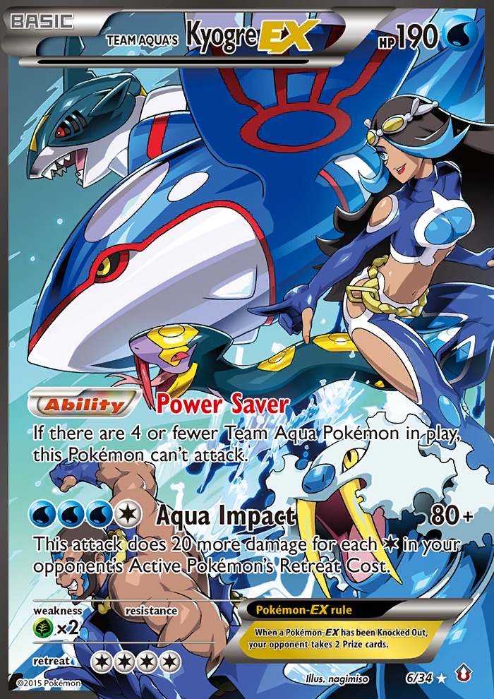 Team Aqua's Kyogre-EX 6/34 - Double Crisis Holofoil - Game Nerdz